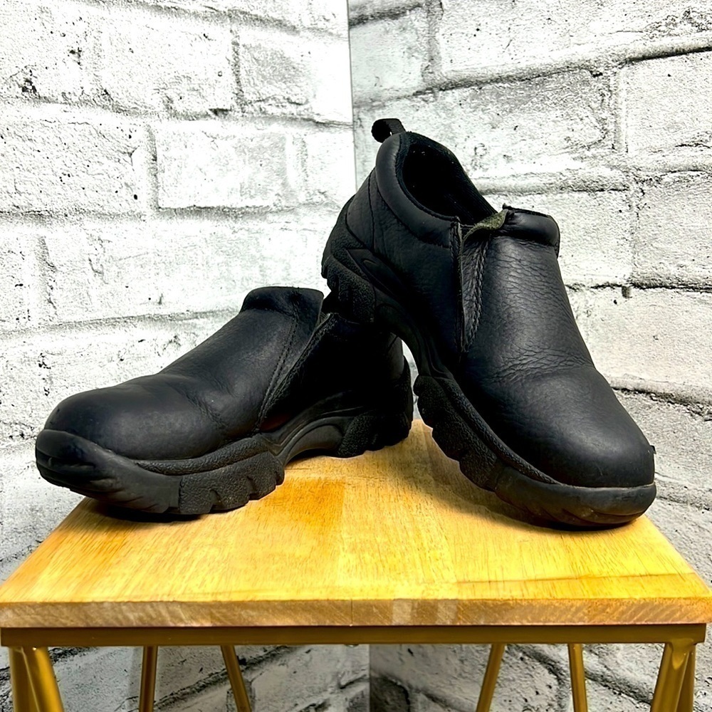 Roper Performance Black Tumbled Leather Slip-on Shoes